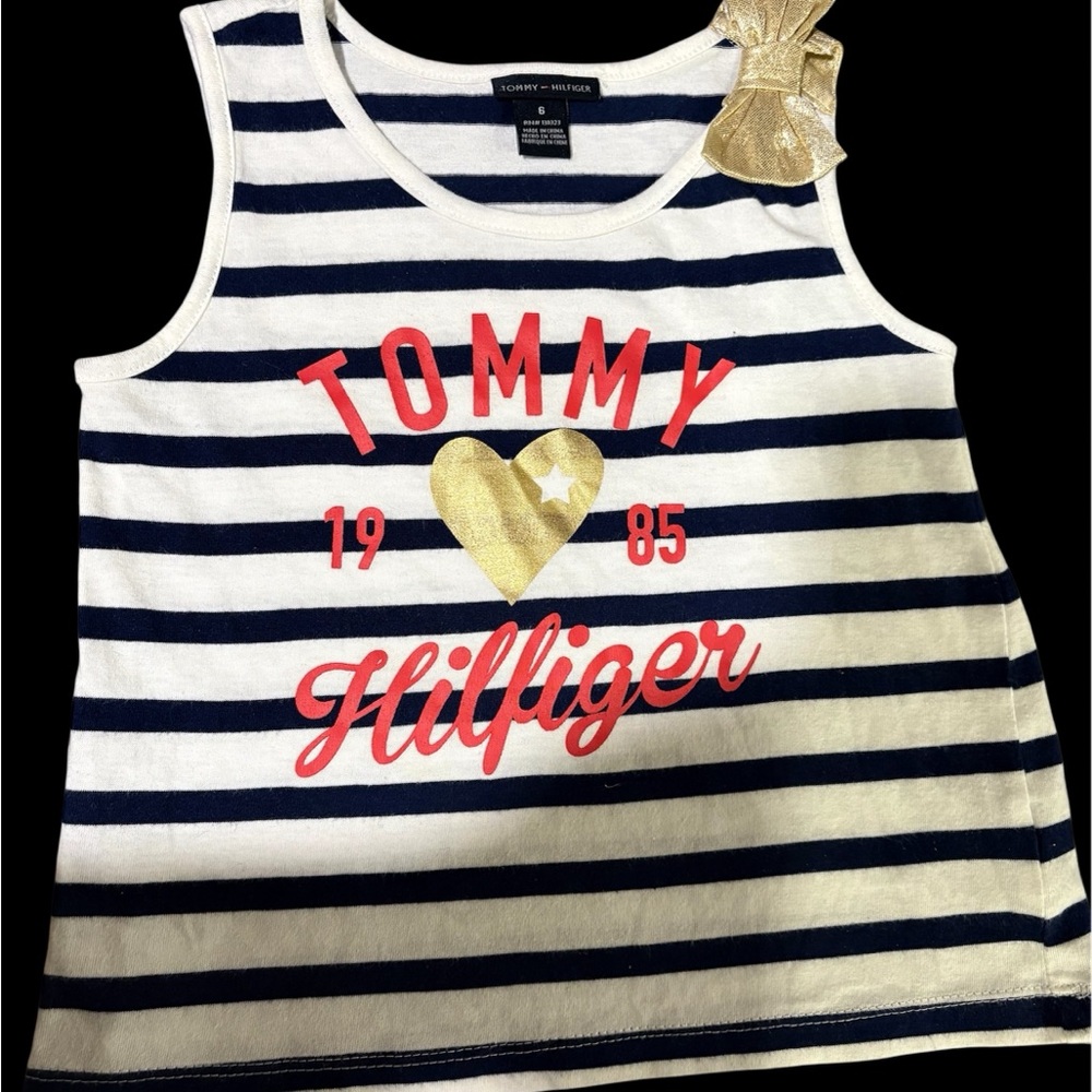 Tommy Hilfiger Kids Tank Top - Navy, White, and Gold